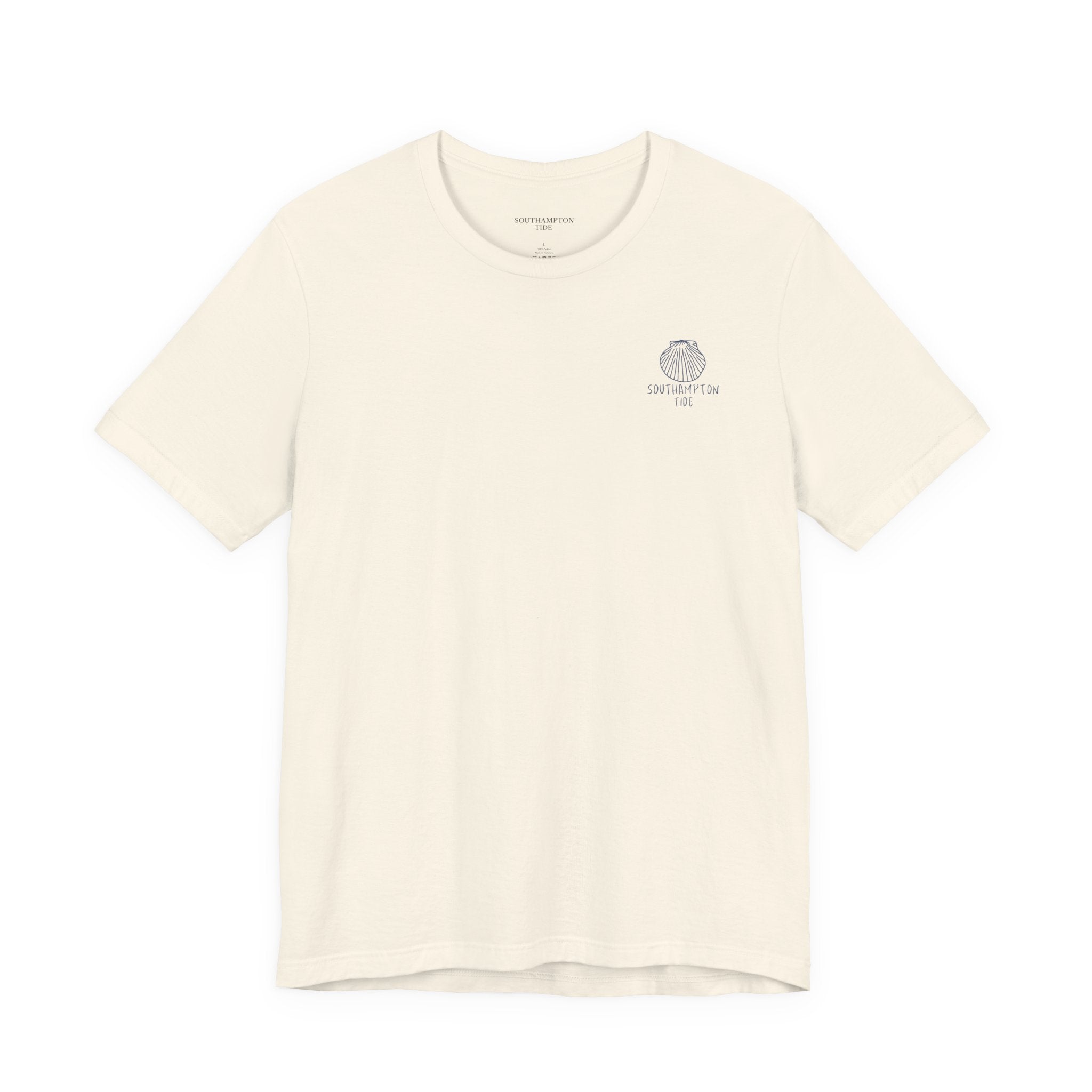 Scallop Shell Southampton Tide Wave Logo T-Shirt | Coastal Surf Badge Tee