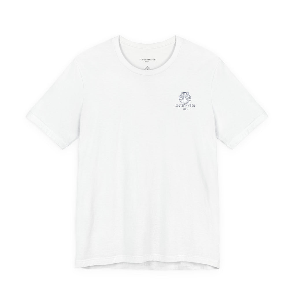 Scallop Shell Southampton Tide Wave Logo T-Shirt | Coastal Surf Badge Tee