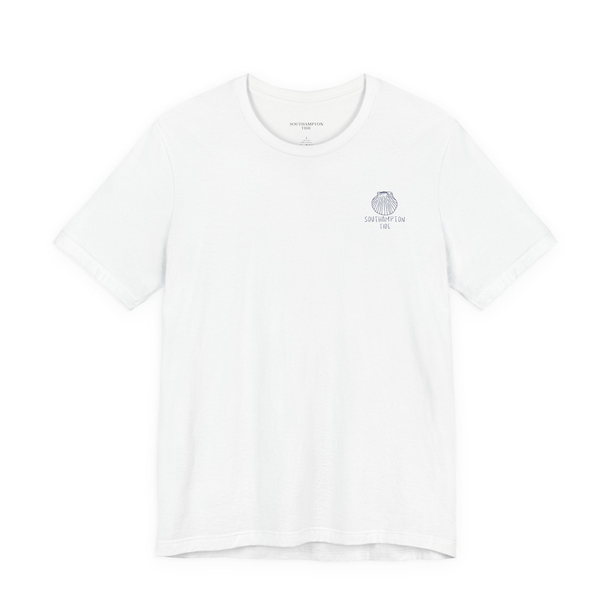 Scallop Shell Southampton Tide Wave Logo T-Shirt | Coastal Surf Badge Tee