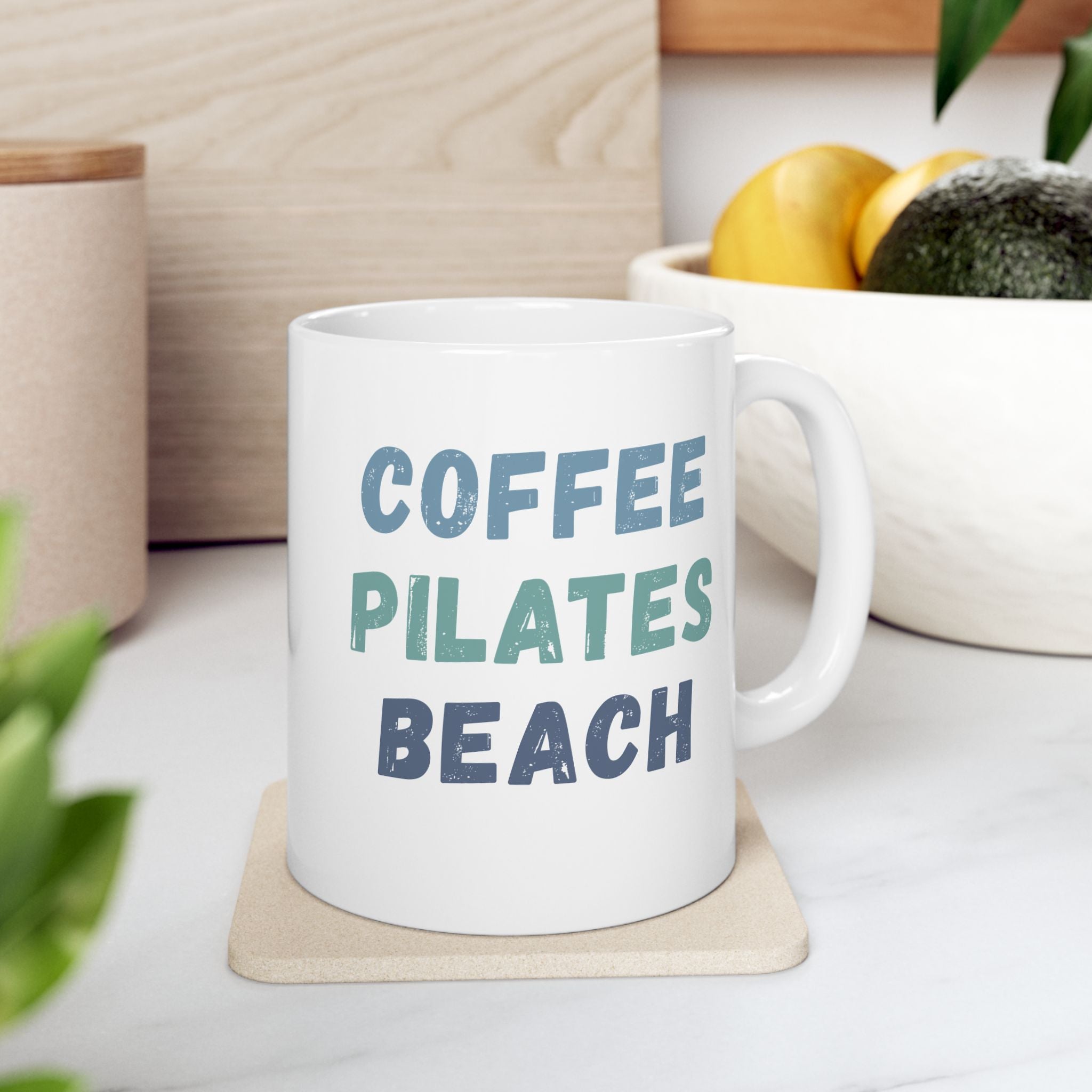 Pilates Coffee mug, Coffee Pilates Beach Mug | Ceramic Coffee Mug Gift for Pilates Lovers 11oz