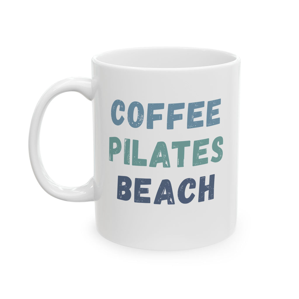 Pilates Coffee mug, Coffee Pilates Beach Mug | Ceramic Coffee Mug Gift for Pilates Lovers 11oz